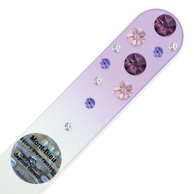Mont Bleu Crystal Nail File Hand Decorated with Crystals - Universal Size - Handmade - Czech Tempered Glass