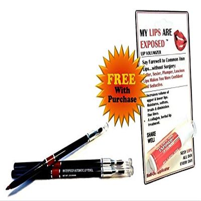 My Secret Waterproof Automatic Lip Pencil (Berry Red) -3/pack & FREE My Lips Are Exposed Lip Volumizer