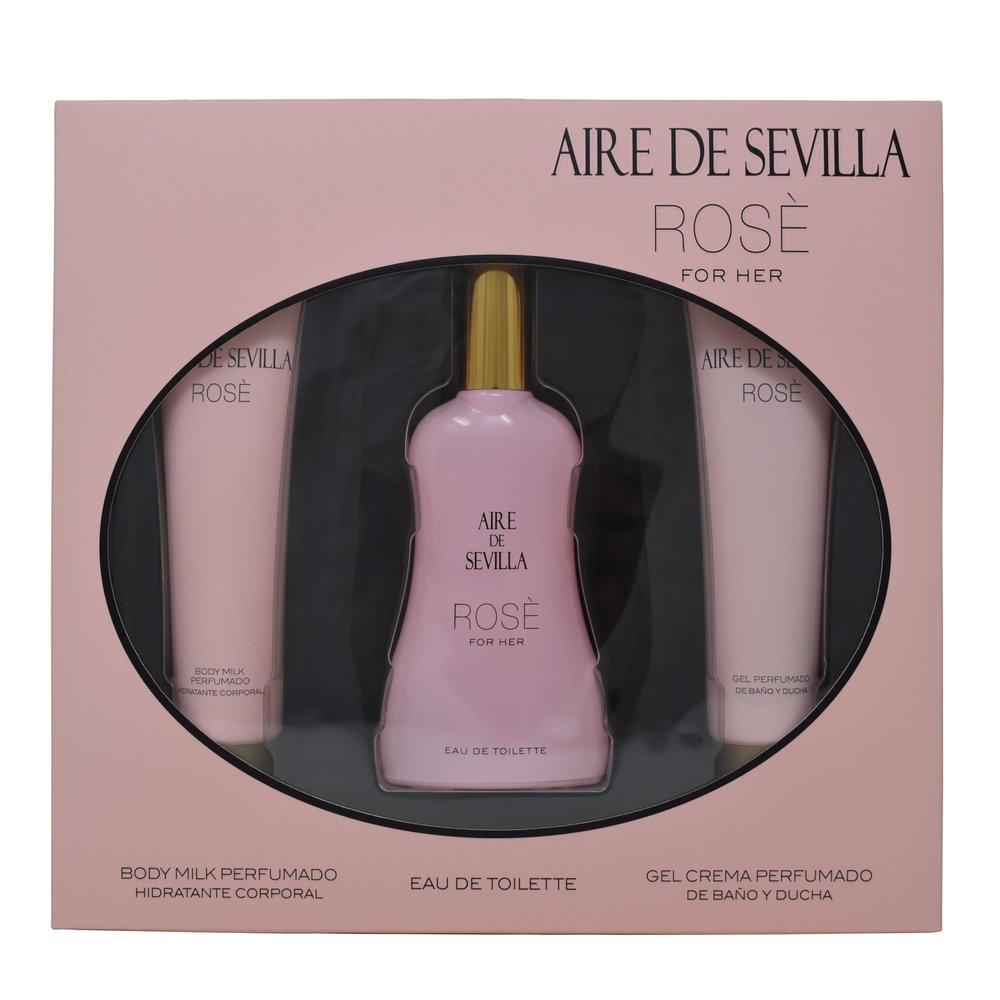Aire de Sevilla Rose Set toilette + Body milk + shower gel