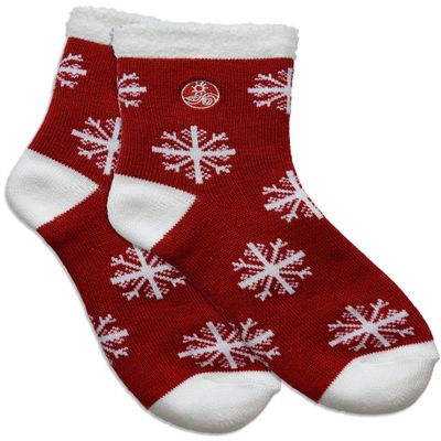 Earth Therapeutics Thermal Double Layer Socks - Red Multi Snowflake