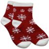 Earth Therapeutics Thermal Double Layer Socks - Red Multi Snowflake view 1