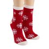 Earth Therapeutics Thermal Double Layer Socks - Red Multi Snowflake view 3