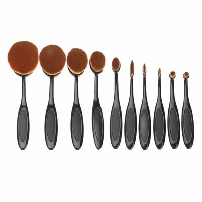 10Pcs Professional Oval Soft Makeup Brush Foundation Powder Cosmetic Puff Brushes