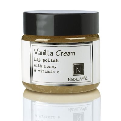 Vanilla Cream Lip Polish, 1 oz by Nabila K - Hydrating Lip Exfoliator & Moisturizer with Honey and Vitamin E for Dry and Chapped Lips - Cruelty-Free, Real Sugar, Made in USA