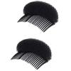 2PCS Women Lady Girl Magic Hair Styling Clip Do Beehive Hair Styler Tool Charming Bump It Up Volume Inserts Stick Bun Maker Hair Comb Hair Accessories (Black) view 1