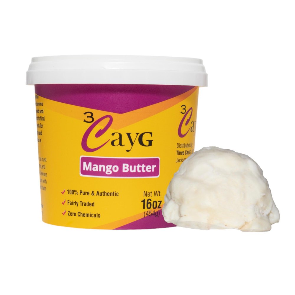 3CAYG Mango Butter All Natural 1LB Body Butter Lotion- Great for Soap Making-Naturally Refined