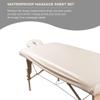ForPro Professional Collection Waterproof Massage Table Cover, Protective Spa Treatment Sheet Set for Massage Tables, Machine Washable, includes Massage Fitted Sheet and Face Rest Cover, Natural view 3
