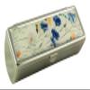 Houder Designer Lipstick Case with Mirror for Purse - Decorative Lipstick Holder with Gift Box - Velvet Lined - Protect Your Lipsticks in Style (Blue Flowers) view 1