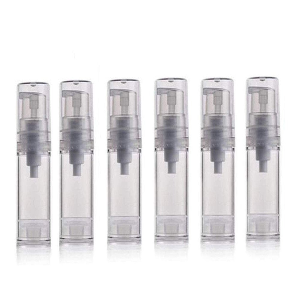 erioctry 5ML Airless Pump Bottle-Empty Refillable Clear Airless Vacuum Pump Cream Lotion Bottle Travel Bottles Toiletries Liquid Container for Cosmetic Make-up Pack of 6 (5ml)