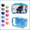 Small Clear Travel Packing Cube/See Through PVC Plastic Pouch for Carry On Suitcase, Backpack or Diaper Bag/Transparent Multipurpose Accessories, Makeup & Underwear Organizer w/Handle (Turquoise) view 2