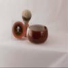 Pottery Brown and White Shaving Soap Bowl- Handmade in the USA, Beautiful Gift! view 3
