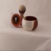 Pottery Brown and White Shaving Soap Bowl- Handmade in the USA, Beautiful Gift! view 4