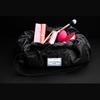 Lay-n-Go Cosmo Layflat Drawstring Cosmetic & Makeup Bag Organizer - Portable Drawstring Bag w/Zipper Pocket, Makeup Loops & More - Durable, Machine Washable Toiletry Bag for Travel (20", Black) view 2