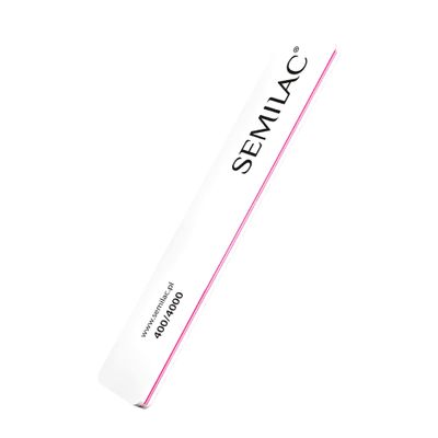 Semilac Quick Shine Nail File, Number 400/4000, White/Pink