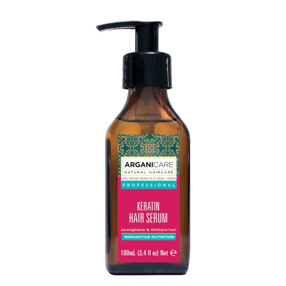 Arganicare | Keratin Range | REPAIRING & NOURISHING SERUM | With Organic Keratin | Strengthens & Protects | Frizz-Free | Intense Hydration | Dry & Damaged Hair | 3.38 fl oz