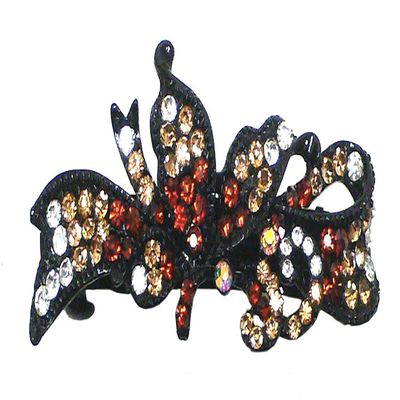 Butterfly Barrette with Black Trim U86750-0082topaz