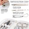 3 Swords Germany - brand quality 5 piece manicure pedicure grooming kit set for professional finger & toe nail care scissors clipper genuine leather white case in gift box, Made in Germany view 3