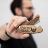Beard Comb Gifts for Him Wooden Comb for Men Folding Pocket for Moustache Hair Walnut Combs Husband with the Engraving (Fear The Beard) view 2