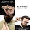 Beard Comb Gifts for Him Wooden Comb for Men Folding Pocket for Moustache Hair Walnut Combs Husband with the Engraving (Fear The Beard) view 3