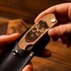 Beard Comb Personalized Gifts Anniversary Gift Wooden Brush Custom Comb Groomsmen Gift Hair Brush Pocket Brush Birthday Gift for Boyfriend (Walnut, Skull) view 3