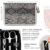 3 Swords Germany - brand quality 6 piece manicure pedicure kit set for professional finger & toe nail care with synthetic leather case - Made in Germany - snake optics view 4