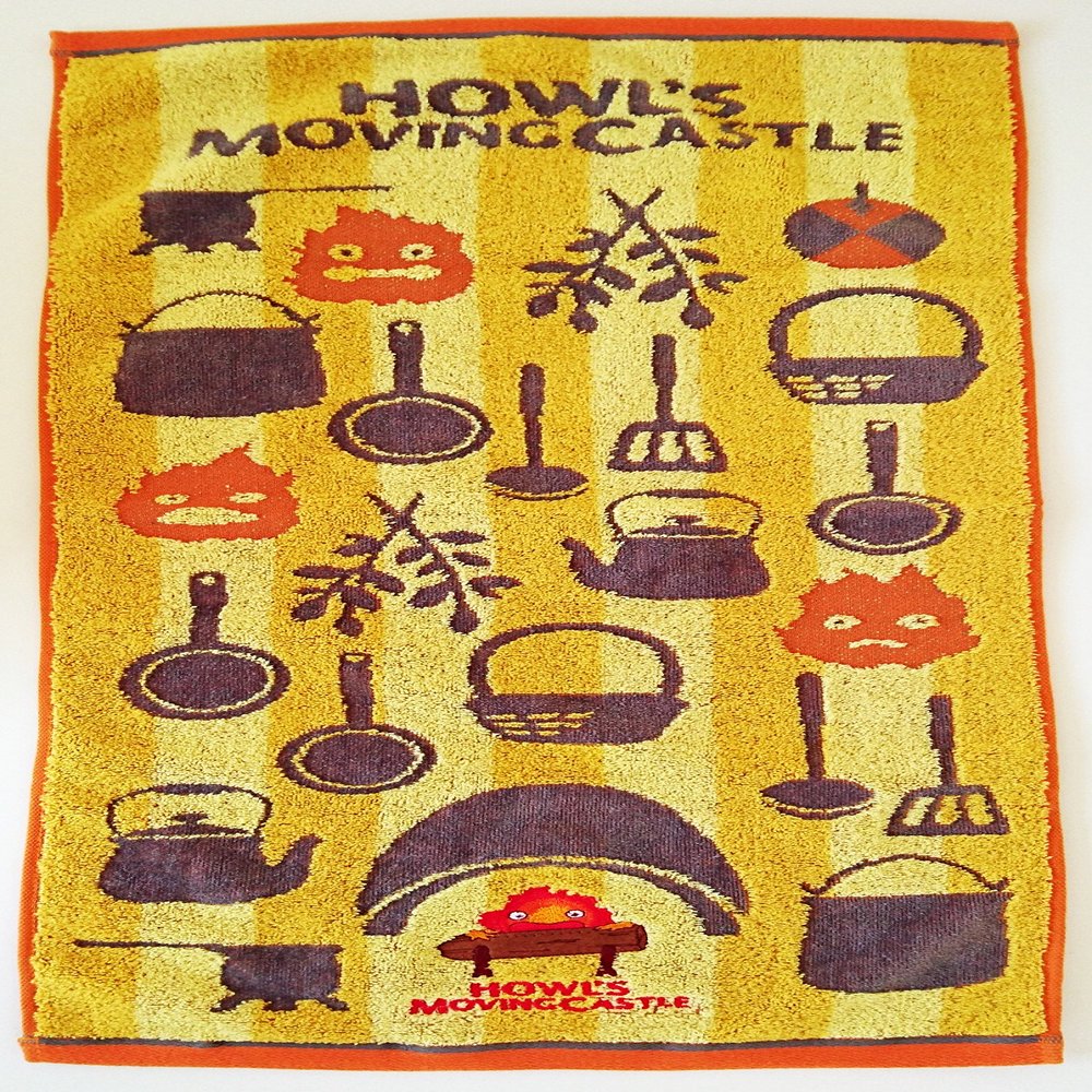 Ghibli Howl's Moving Castle mosquitoes Lucifer and kitchen face towel From Japan New