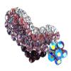 Sparkly Crystal Heart Flower Alligator Hair Clip ~ Purple view 1