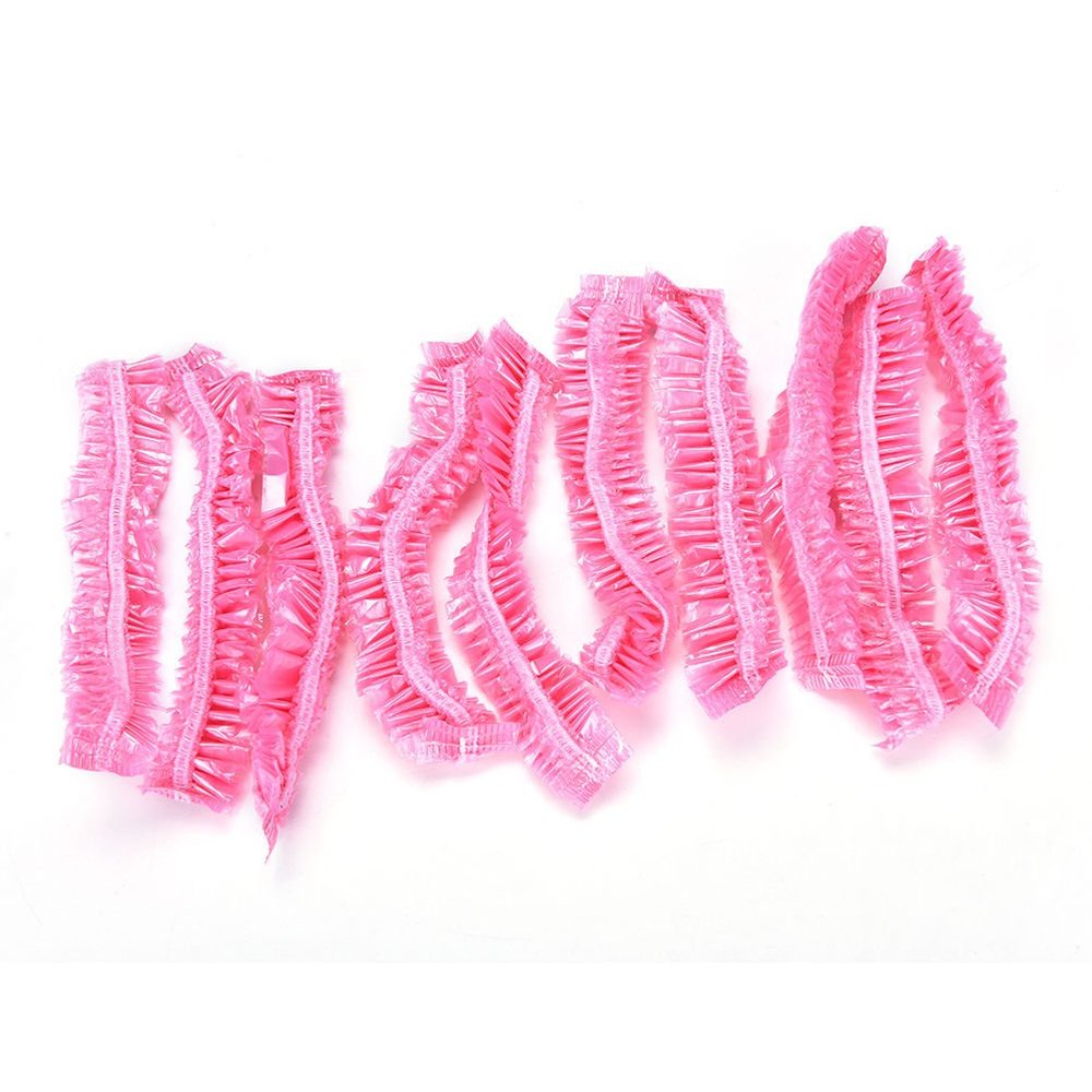 100Pcs Shower Caps Disposable Waterproof Caps Bathing Shower Hair Caps Hats for Travel,Hotel,Spa and Hair Salon,Pink