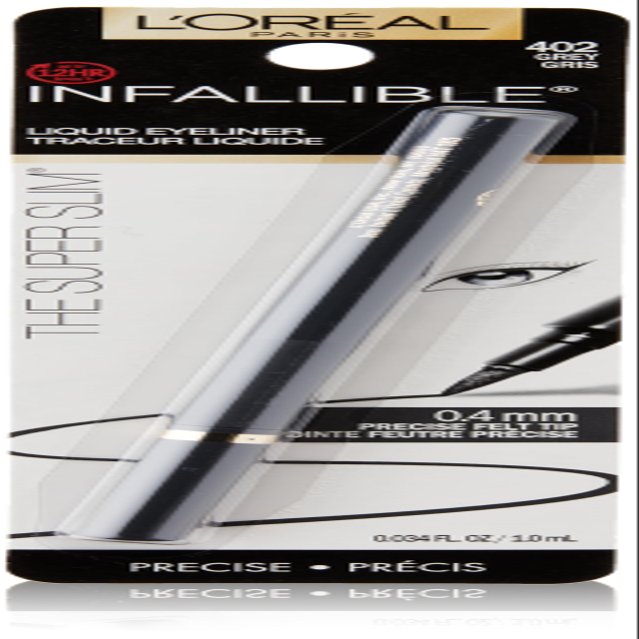 L'Oreal Paris Makeup Infallible Super Slim Long-Lasting Liquid Eyeliner, Ultra-Fine Felt Tip, Quick Drying Formula, Glides on Smoothly, Grey, 0.03 fl oz., 1 Count