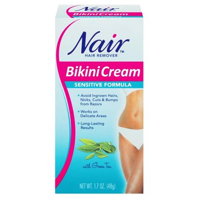 Nair Bikini Cream with Green Tea Sensitive Formula, 1.7 Ounce (Pack of 12)