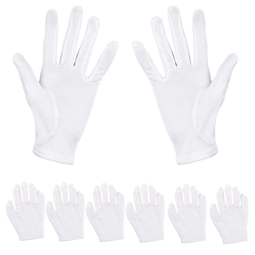 AnHua 6 Pairs Hand Moisturizing GlovesWhite Cotton Gloves for Moisturizing