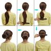 AnHua 2-pack girls ladies hair styling tool donut hair bun maker [brown] french twist hair bun styling braid holder tool (perfect for long and thick hair) view 4