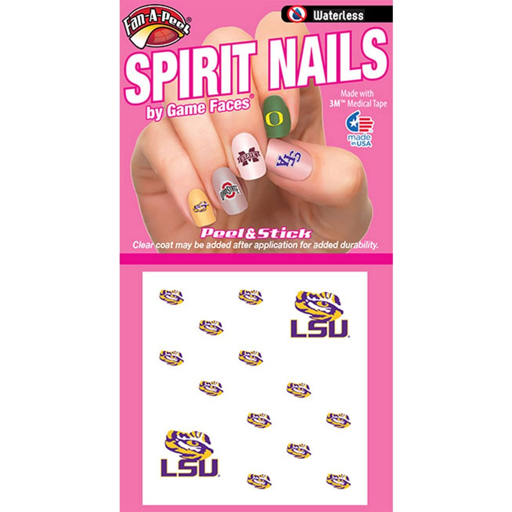 Fan-A-Peel Louisiana State Waterless Temporary Tattoos - Hypoallergenic Peel and Stick Waterproof Temporary Tattoos For Nails - Officially Licensed
