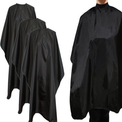 CHARLENE Hair Salon Styling Cape Hairdressing Barber Hair Tool Cloth Snap Closure Stylist Cape (Plain/No Logo, Black)