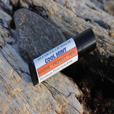 3 pack - COOL MINT ALL NATURAL UVA/UVB Broad Spectrum SPF 50 BEESWAX Lip Balm