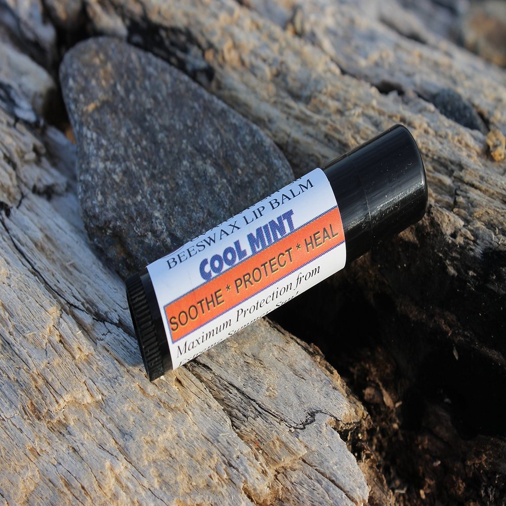3 pack - COOL MINT ALL NATURAL UVA/UVB Broad Spectrum SPF 50 BEESWAX Lip Balm