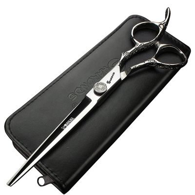 6/7-Inch Professional Hair Scissors Haircut Rose Pattern Hair Scissors Styling Tools Japanese Stainless Steel Scissor Set (7-in cutting scissors)
