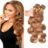 Ruma Hair Unprocessed Strawberry Blonde Peruvian Human Hair Extensions Body Wave 4Pcs Lot Pure Color #27 Honey Blonde Wavy Virgin Hair Weave Weft 4 Bundle Deals (24 26 28 30) view 1