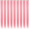 Rhyme 9 PCS Smoke Pink Hairpieces Colored Hair Extensions Clip in/on for America Girls and Women Wig Pieces Princess Party Highlight (Light Pink) view 3