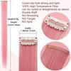 Rhyme 9 PCS Smoke Pink Hairpieces Colored Hair Extensions Clip in/on for America Girls and Women Wig Pieces Princess Party Highlight (Light Pink) view 4