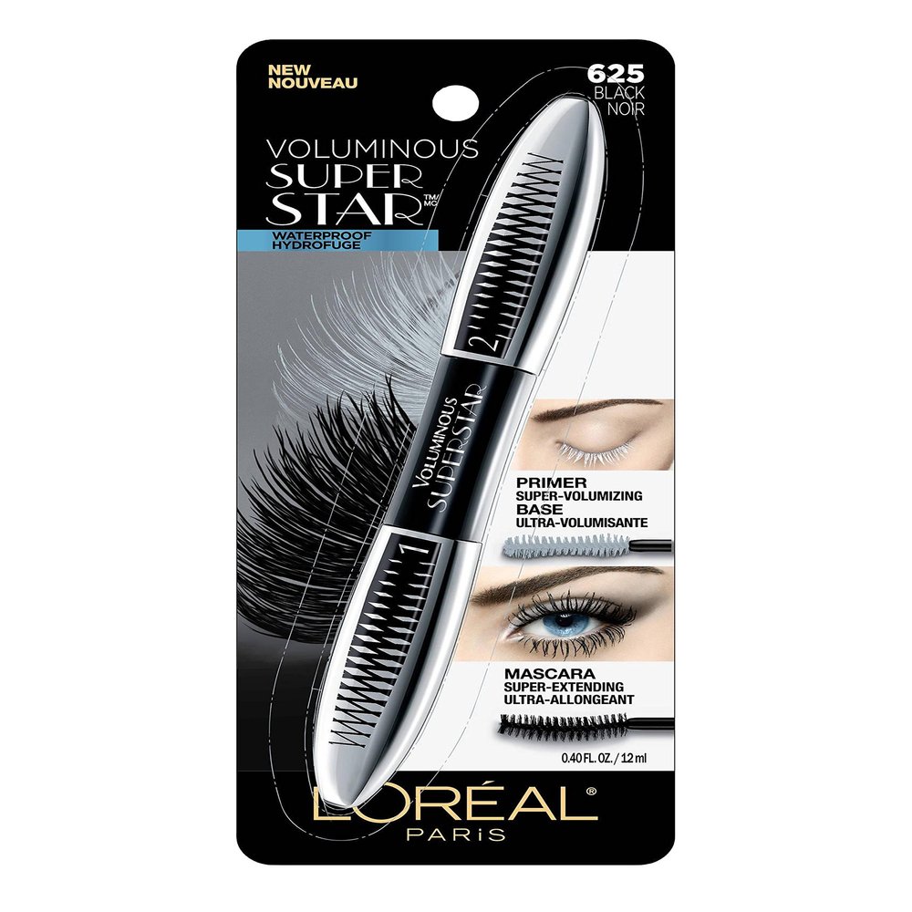 L'Oral Paris Voluminous Superstar Waterproof Mascara, Black, 0.4 fl. oz.