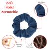 12 Pack Solid Hair Ties Scrunchies (Dark Blue) view 3