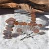 Genuine Surf Tumbled Brown Sea Glass Hair Clip Set - Includes 2 Hair Combs, 1 60 mm French Barrette, 2 Hair Pins view 3