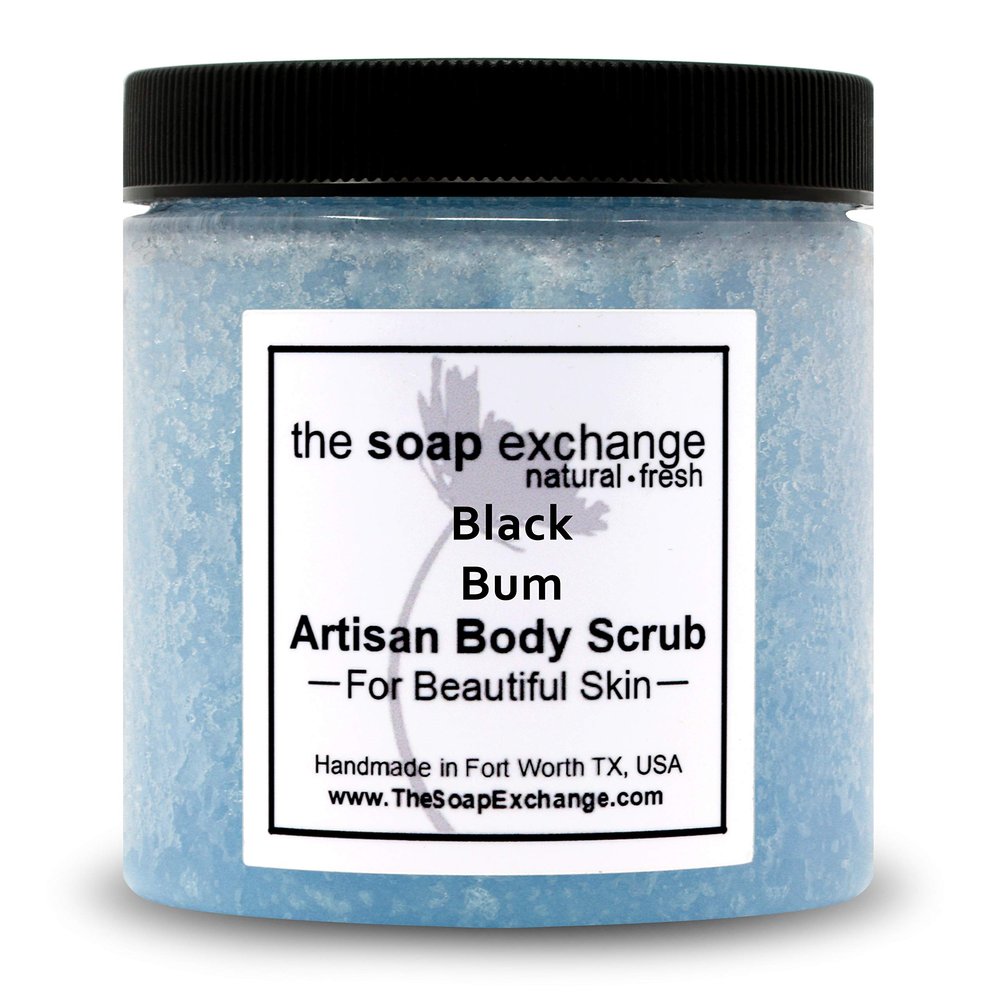 The Soap Exchange Sea Salt Body Scrub - Beach Bum Scent - Hand Crafted 8 fl oz / 240 ml Natural Artisan Skin Care, Shea Butter, Exfoliate, Moisturize, & Protect. Made in the USA.