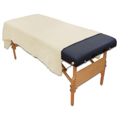 Body Linen Flannel Flat Massage Table Sheet - Unbleached Natural - 61x100 inches - 100% Cotton, mas:fl:cf-n