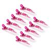 10pcs/set Croc Clips Transparent Plastic Hairdresser Clip Hair Styling Sectioning Barrettes Non Slip Alligator Clip Salon DIY Accessories for Women and Girls(10pcs-Rose Red) view 4