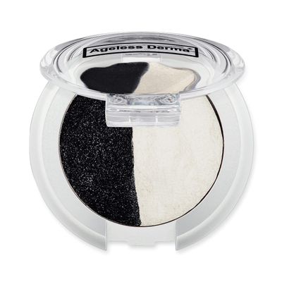 Ageless Derma Creamy Mineral Makeup Baked Eyeshadow Duo-Vegan Eye shadow (Ebony-Ivory)