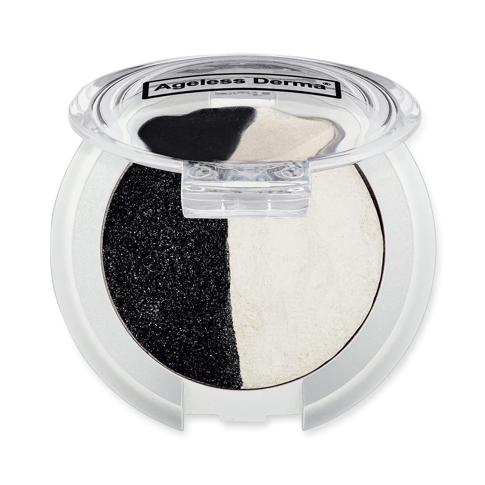 Ageless Derma Creamy Mineral Makeup Baked Eyeshadow Duo-Vegan Eye shadow (Ebony-Ivory)