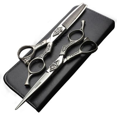 5.5/6-inch professional hair clippers, stainless steel sharp hair clippers, specialized for hairdressers (6-inch -2pc-D)