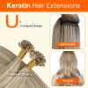 Full Shine U Tip Hair Extensions Human Hair Platinum Blonde view 3